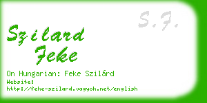 szilard feke business card
