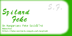 szilard feke business card
